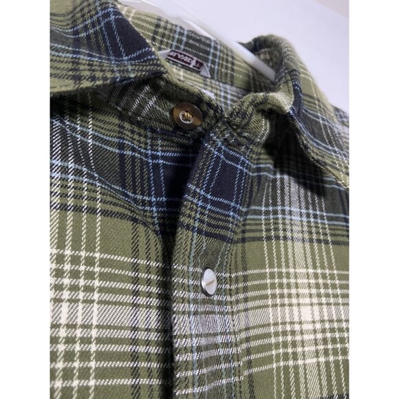 Carhartt Mens Green Plaid Long Sleeve Button-Up Shirt Medium - Picture 12 of 15